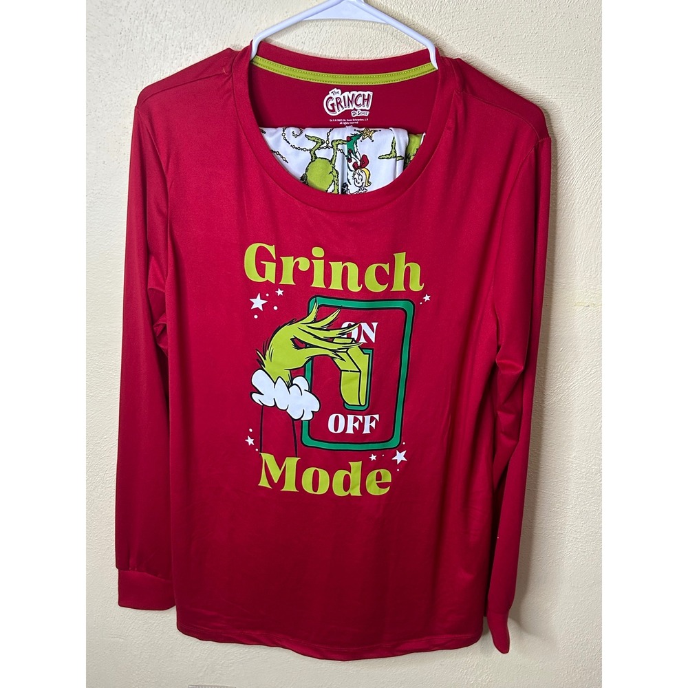 Dr Seuss The Grinch Mode Christmas Pajama Set Red White Large 12-14 LZ45100SA